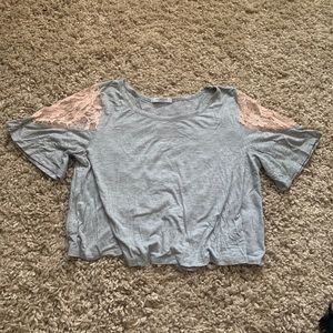 Boho Gray Lace Top